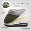 imageBesroad Mens Slippers Memory Foam House Slippers Warm Fuzzy Bedroom Slide House Shoes Indoor Outdoor ScuffGreen