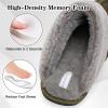 imageBesroad Mens Slippers Memory Foam House Slippers Warm Fuzzy Bedroom Slide House Shoes Indoor Outdoor ScuffGreen