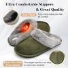 imageBesroad Mens Slippers Memory Foam House Slippers Warm Fuzzy Bedroom Slide House Shoes Indoor Outdoor ScuffGreen