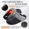 imageBesroad Mens Slippers Memory Foam House Slippers Warm Fuzzy Bedroom Slide House Shoes Indoor Outdoor ScuffNavy Stripe