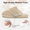 imageBesroad Womens Slippers Wide Diabetic Shoes Adjustable House Slippers Memory Foam Bedroom Shoes Arthritis Edema Indoor OutdoorBeige
