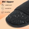 imageBesroad Womens Slippers Wide Diabetic Shoes Adjustable House Slippers Memory Foam Bedroom Shoes Arthritis Edema Indoor OutdoorBlack