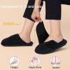 imageBesroad Womens Slippers Wide Diabetic Shoes Adjustable House Slippers Memory Foam Bedroom Shoes Arthritis Edema Indoor OutdoorCorduroy Black