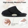 imageBesroad Womens Slippers Wide Diabetic Shoes Adjustable House Slippers Memory Foam Bedroom Shoes Arthritis Edema Indoor OutdoorCorduroy Black