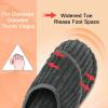 imageBesroad Womens Slippers Wide Diabetic Shoes Adjustable House Slippers Memory Foam Bedroom Shoes Arthritis Edema Indoor OutdoorDark Grey