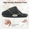 imageBesroad Womens Slippers Wide Diabetic Shoes Adjustable House Slippers Memory Foam Bedroom Shoes Arthritis Edema Indoor OutdoorDark Grey
