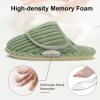 imageBesroad Womens Slippers Wide Diabetic Shoes Adjustable House Slippers Memory Foam Bedroom Shoes Arthritis Edema Indoor OutdoorGreen