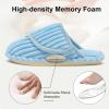 imageBesroad Womens Slippers Wide Diabetic Shoes Adjustable House Slippers Memory Foam Bedroom Shoes Arthritis Edema Indoor OutdoorLight Blue