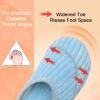 imageBesroad Womens Slippers Wide Diabetic Shoes Adjustable House Slippers Memory Foam Bedroom Shoes Arthritis Edema Indoor OutdoorLight Blue
