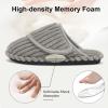 imageBesroad Womens Slippers Wide Diabetic Shoes Adjustable House Slippers Memory Foam Bedroom Shoes Arthritis Edema Indoor OutdoorLight Grey