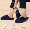 imageBesroad Womens Slippers Wide Diabetic Shoes Adjustable House Slippers Memory Foam Bedroom Shoes Arthritis Edema Indoor OutdoorNavy