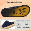imageBesroad Womens Slippers Wide Diabetic Shoes Adjustable House Slippers Memory Foam Bedroom Shoes Arthritis Edema Indoor OutdoorNavy