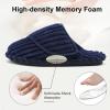 imageBesroad Womens Slippers Wide Diabetic Shoes Adjustable House Slippers Memory Foam Bedroom Shoes Arthritis Edema Indoor OutdoorNavy