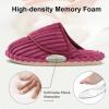 imageBesroad Womens Slippers Wide Diabetic Shoes Adjustable House Slippers Memory Foam Bedroom Shoes Arthritis Edema Indoor OutdoorWine