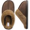 imageBesroad Mens Slippers Memory Foam House Slippers Warm Fuzzy Bedroom Slide House Shoes Indoor Outdoor ScuffBrown