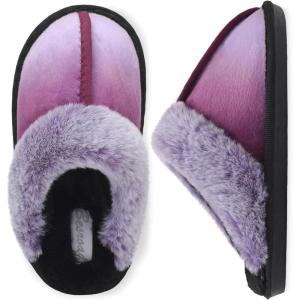 imageBesroad Kids Slippers Girls Boys Fuzzy House Slippers Warm Memory Foam House Shoes Soft Plush Bedroom Slippers Slides Indoor OutdoorGradient Viole