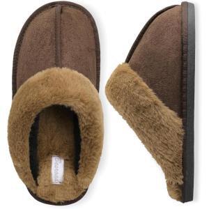 imageBesroad Mens Slippers Memory Foam House Slippers Warm Fuzzy Bedroom Slide House Shoes Indoor Outdoor ScuffBrown