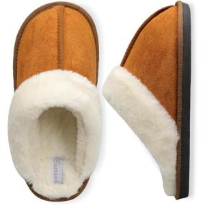 imageBesroad Mens Slippers Memory Foam House Slippers Warm Fuzzy Bedroom Slide House Shoes Indoor Outdoor ScuffTan