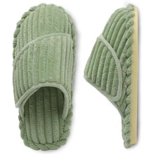 imageBesroad Womens Slippers Wide Diabetic Shoes Adjustable House Slippers Memory Foam Bedroom Shoes Arthritis Edema Indoor OutdoorGreen