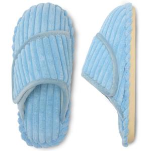 imageBesroad Womens Slippers Wide Diabetic Shoes Adjustable House Slippers Memory Foam Bedroom Shoes Arthritis Edema Indoor OutdoorLight Blue
