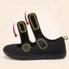 imageBesroad Womens Walking Shoes Wide Diabetic Shoes Adjustable Barefoot Casual Sneakers Breathable Zero Drop Arthritis Edema Sneakers Indoor OutdoorAll Black