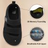 imageBesroad Womens Walking Shoes Wide Diabetic Shoes Adjustable Barefoot Casual Sneakers Breathable Zero Drop Arthritis Edema Sneakers Indoor OutdoorAll Black