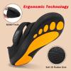 imageBesroad Womens Walking Shoes Wide Diabetic Shoes Adjustable Barefoot Casual Sneakers Breathable Zero Drop Arthritis Edema Sneakers Indoor OutdoorAll Black