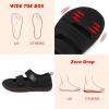 imageBesroad Womens Walking Shoes Wide Diabetic Shoes Adjustable Barefoot Casual Sneakers Breathable Zero Drop Arthritis Edema Sneakers Indoor OutdoorAll Black