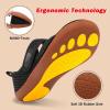 imageBesroad Womens Walking Shoes Wide Diabetic Shoes Adjustable Barefoot Casual Sneakers Breathable Zero Drop Arthritis Edema Sneakers Indoor OutdoorBlack