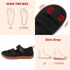 imageBesroad Womens Walking Shoes Wide Diabetic Shoes Adjustable Barefoot Casual Sneakers Breathable Zero Drop Arthritis Edema Sneakers Indoor OutdoorBlack