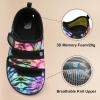 imageBesroad Womens Walking Shoes Wide Diabetic Shoes Adjustable Barefoot Casual Sneakers Breathable Zero Drop Arthritis Edema Sneakers Indoor OutdoorColorful Purple