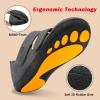 imageBesroad Womens Walking Shoes Wide Diabetic Shoes Adjustable Barefoot Casual Sneakers Breathable Zero Drop Arthritis Edema Sneakers Indoor OutdoorDark Grey