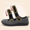 imageBesroad Womens Walking Shoes Wide Diabetic Shoes Adjustable Barefoot Casual Sneakers Breathable Zero Drop Arthritis Edema Sneakers Indoor OutdoorDark Grey