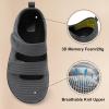 imageBesroad Womens Walking Shoes Wide Diabetic Shoes Adjustable Barefoot Casual Sneakers Breathable Zero Drop Arthritis Edema Sneakers Indoor OutdoorDark Grey