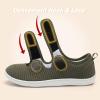 imageBesroad Womens Walking Shoes Wide Diabetic Shoes Adjustable Barefoot Casual Sneakers Breathable Zero Drop Arthritis Edema Sneakers Indoor OutdoorGreen