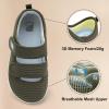 imageBesroad Womens Walking Shoes Wide Diabetic Shoes Adjustable Barefoot Casual Sneakers Breathable Zero Drop Arthritis Edema Sneakers Indoor OutdoorGreen