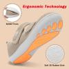 imageBesroad Womens Walking Shoes Wide Diabetic Shoes Adjustable Barefoot Casual Sneakers Breathable Zero Drop Arthritis Edema Sneakers Indoor OutdoorKhaki