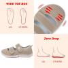 imageBesroad Womens Walking Shoes Wide Diabetic Shoes Adjustable Barefoot Casual Sneakers Breathable Zero Drop Arthritis Edema Sneakers Indoor OutdoorKhaki