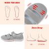 imageBesroad Womens Walking Shoes Wide Diabetic Shoes Adjustable Barefoot Casual Sneakers Breathable Zero Drop Arthritis Edema Sneakers Indoor OutdoorLight Grey