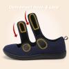 imageBesroad Womens Walking Shoes Wide Diabetic Shoes Adjustable Barefoot Casual Sneakers Breathable Zero Drop Arthritis Edema Sneakers Indoor OutdoorNavy