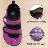 imageBesroad Womens Walking Shoes Wide Diabetic Shoes Adjustable Barefoot Casual Sneakers Breathable Zero Drop Arthritis Edema Sneakers Indoor OutdoorPurple