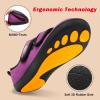 imageBesroad Womens Walking Shoes Wide Diabetic Shoes Adjustable Barefoot Casual Sneakers Breathable Zero Drop Arthritis Edema Sneakers Indoor OutdoorPurple
