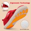 imageBesroad Womens Walking Shoes Wide Diabetic Shoes Adjustable Barefoot Casual Sneakers Breathable Zero Drop Arthritis Edema Sneakers Indoor OutdoorRed