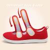 imageBesroad Womens Walking Shoes Wide Diabetic Shoes Adjustable Barefoot Casual Sneakers Breathable Zero Drop Arthritis Edema Sneakers Indoor OutdoorRed
