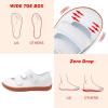 imageBesroad Womens Walking Shoes Wide Diabetic Shoes Adjustable Barefoot Casual Sneakers Breathable Zero Drop Arthritis Edema Sneakers Indoor OutdoorWhite