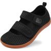 imageBesroad Womens Walking Shoes Wide Diabetic Shoes Adjustable Barefoot Casual Sneakers Breathable Zero Drop Arthritis Edema Sneakers Indoor OutdoorBlack