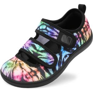 imageBesroad Womens Walking Shoes Wide Diabetic Shoes Adjustable Barefoot Casual Sneakers Breathable Zero Drop Arthritis Edema Sneakers Indoor OutdoorColorful Purple