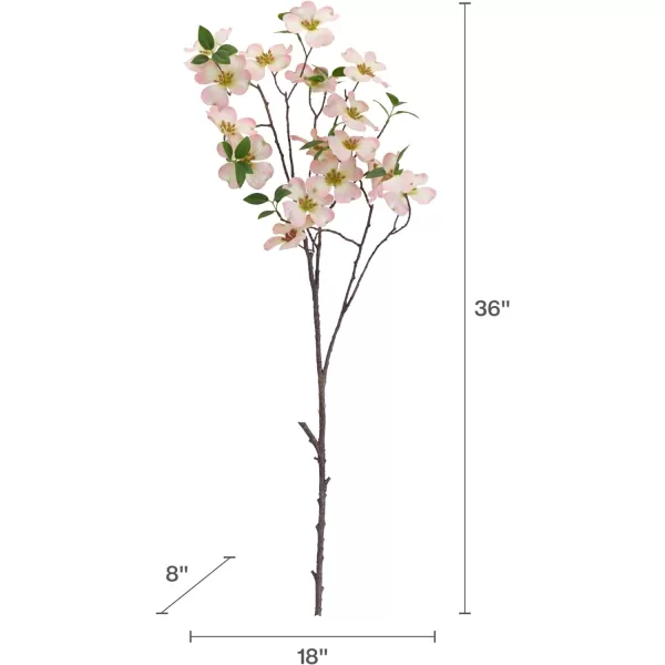 Elements Dogwood Artificial Flower Stems, Fake flowers for Home Decoration, 18x8x36 Inch