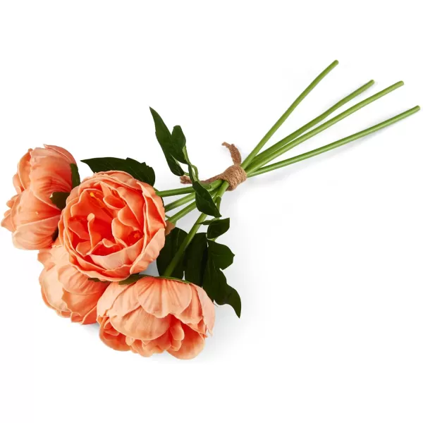 Elements Mikasa Artificial Latex Peony Bouquet, Lifelike Look and Feel, Set of 4 5.5x5x18 Inch