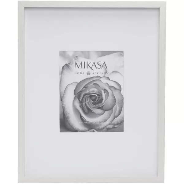 Mikasa 16x16 in. Gallery Frame 15x15 in. Photo without Mat, 5x7 in. Photo with Mat, 2 mm Beveled Mat, Vertical or Horizontal Display, Gray